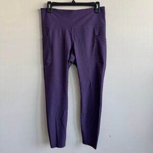 Old Navy Active Powersoft High Rise Ribbed Leggings Purple 7/8 Ankle L NWT